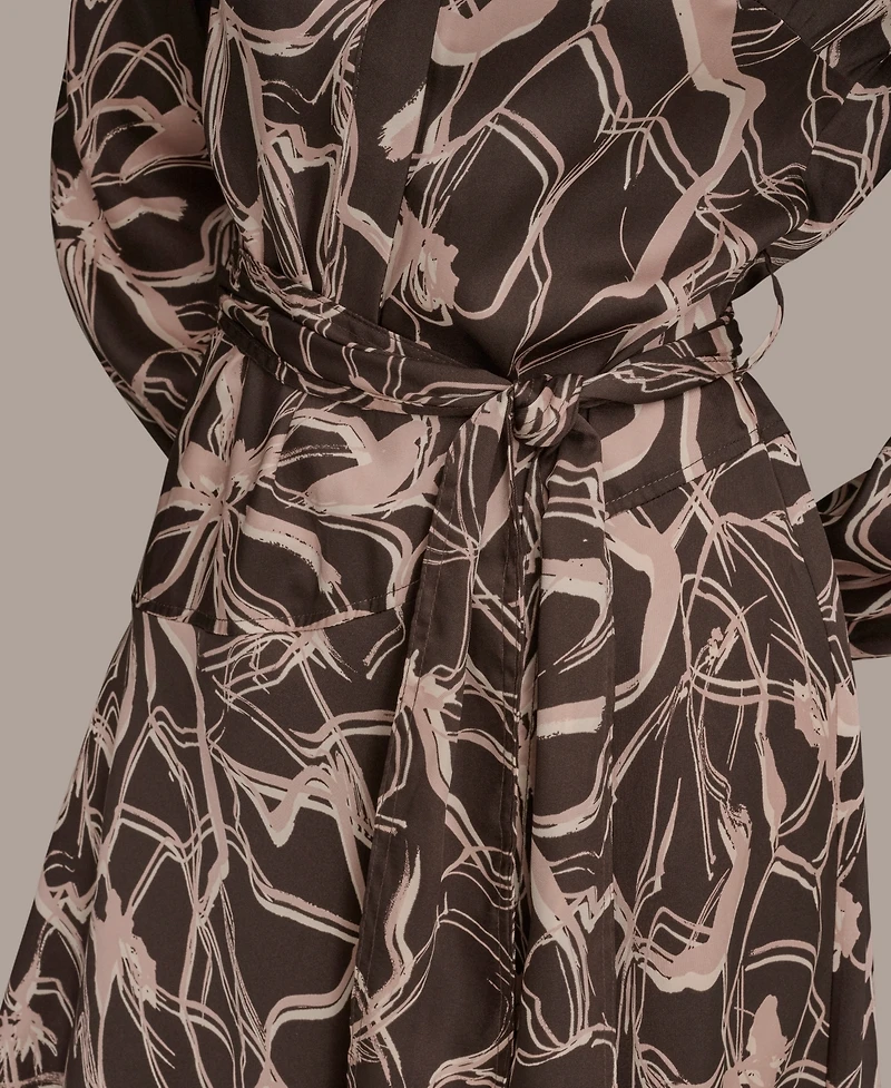 Donna Karan New York Women's V-Neck Printed Dress