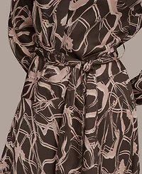 Donna Karan New York Women's V-Neck Printed Dress