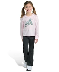 adidas Toddler and Little Girls 2-Piece Long-Sleeve Graphic T-Shirt & Flare Pants Set
