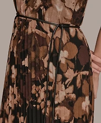 Donna Karan New York Women's Floral Belted Dress