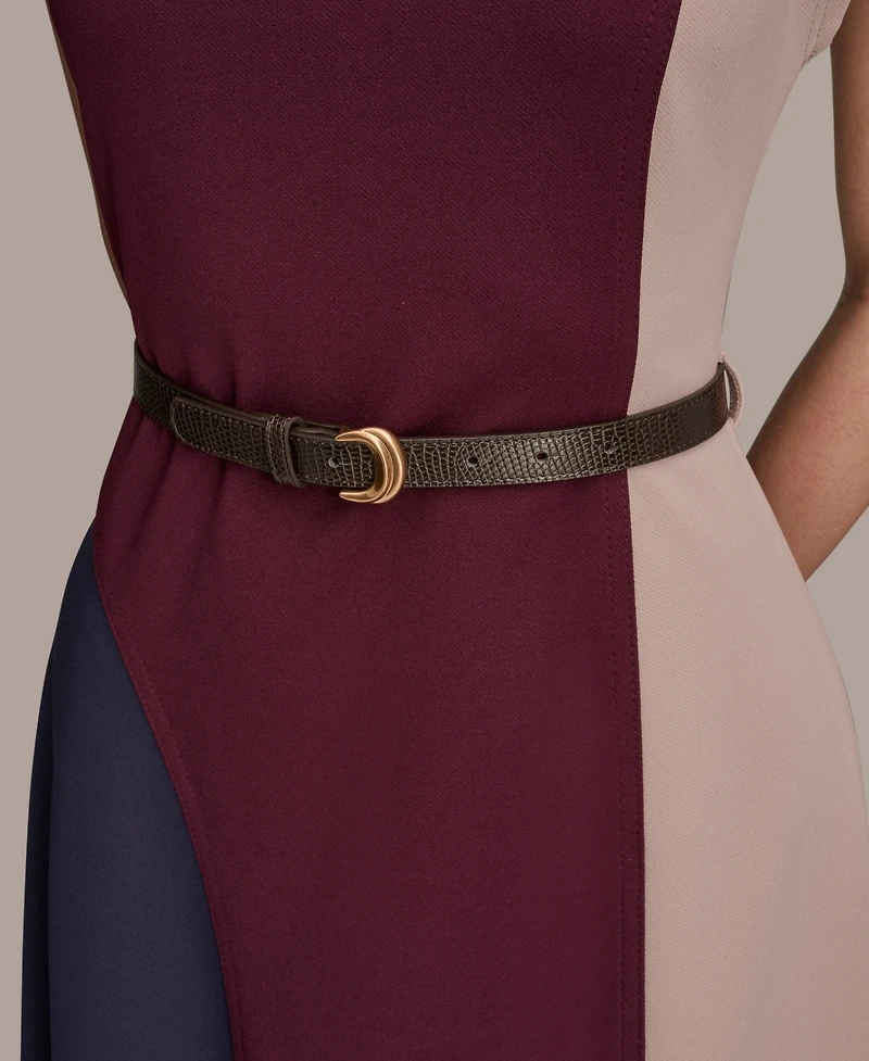 Women's Cap-Sleeve Colorblock Midi Dress