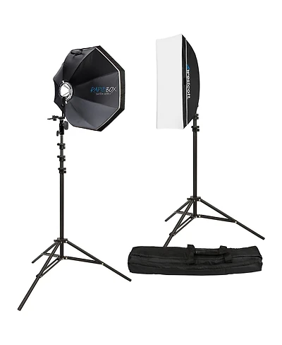 Westcott Rapid Box Switch Round Head Speedlite 2-Light Softbox Kit, Black