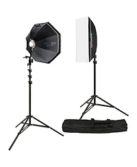 Westcott Rapid Box Switch Round Head Speedlite 2-Light Softbox Kit, Black