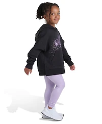 Adidas Toddler and Little Girls 2T-7 Two Piece Glitter Pull On Hoodie Leggings Set