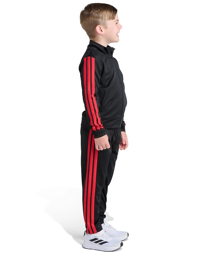 Adidas Toddler and Little Boys 2T-7 Two Piece Long Sleeve, Three Stripes Jacket Jogger Pant Set
