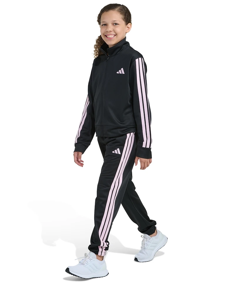 Adidas Big Girls S-xl Two Piece Event Tricot Full-Zip Jacket and Joggers Set