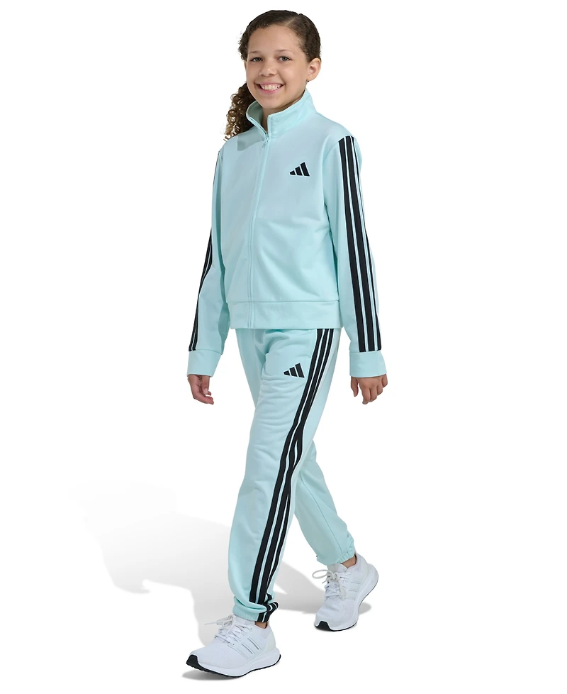 Adidas Big Girls S-xl Two Piece Event Tricot Full-Zip Jacket and Joggers Set