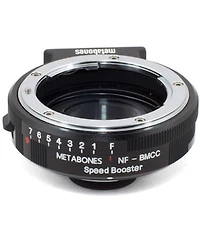 Metabones Nikon G Lens to Blackmagic 2.5k Cinema Camera with Micro 4/3 Speed Booster, Matte-Black