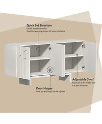63'' Large Sideboard Buffet Cabinet 4 Door Storage Cabinet