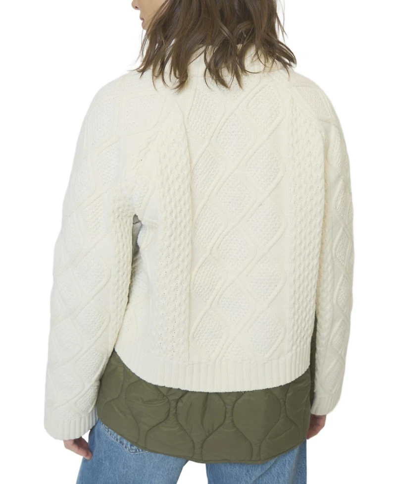 Central Park West Women's Billie Cable And Quilted Coat