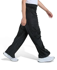 Adidas Big Girls S-xl Elastic Waistband Wide Leg Velour Pants