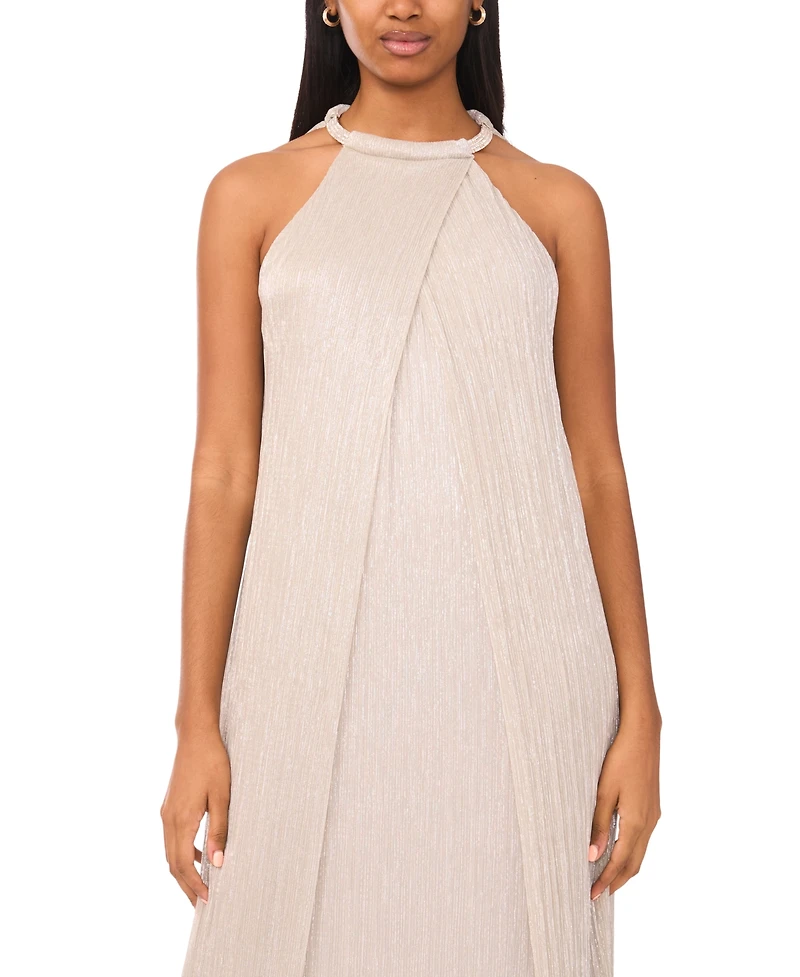 Msk Women's Sleeveless Draped Midi Dress