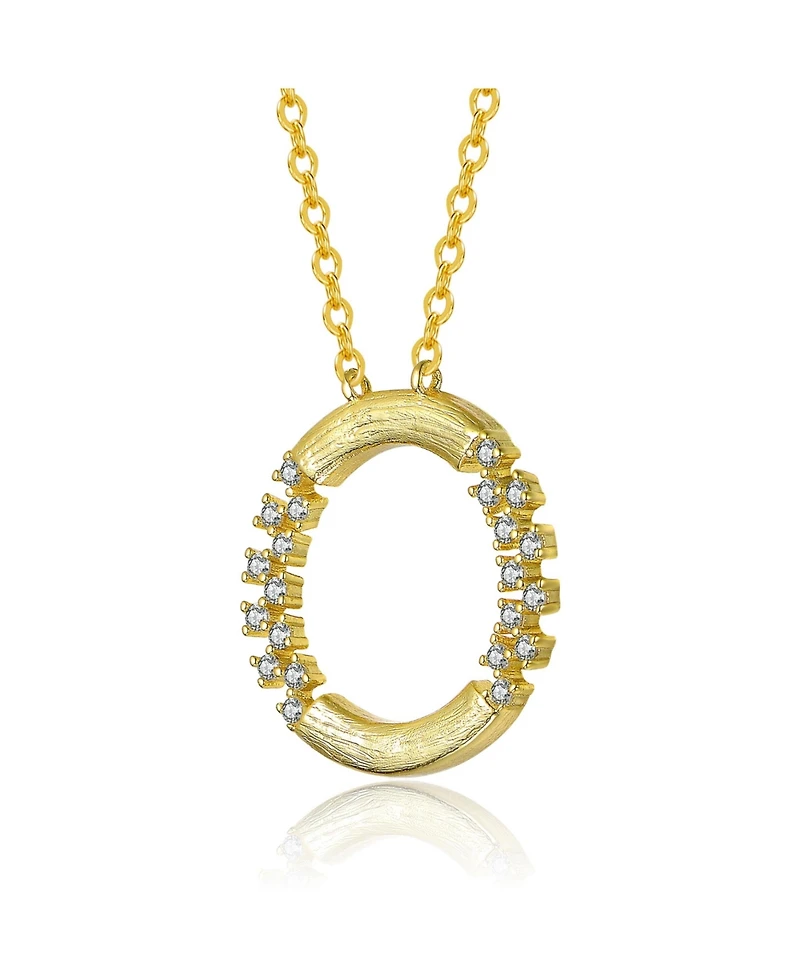 GiGiGirl 14K Gold Plated with Clear Cubic Zirconia Round Pendant Necklace
