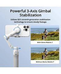 Dji Osmo Mobile 7 Gimbal Stabilizer for iPhone, Android, Built-in Tripod, 3-Axis Phone Gimbal, ActiveTrack 7.0, ShotGuides, 10hrs Use, Phone Charging+