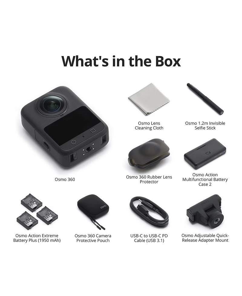Dji Osmo 360 8K Action Camera Adventure Combo