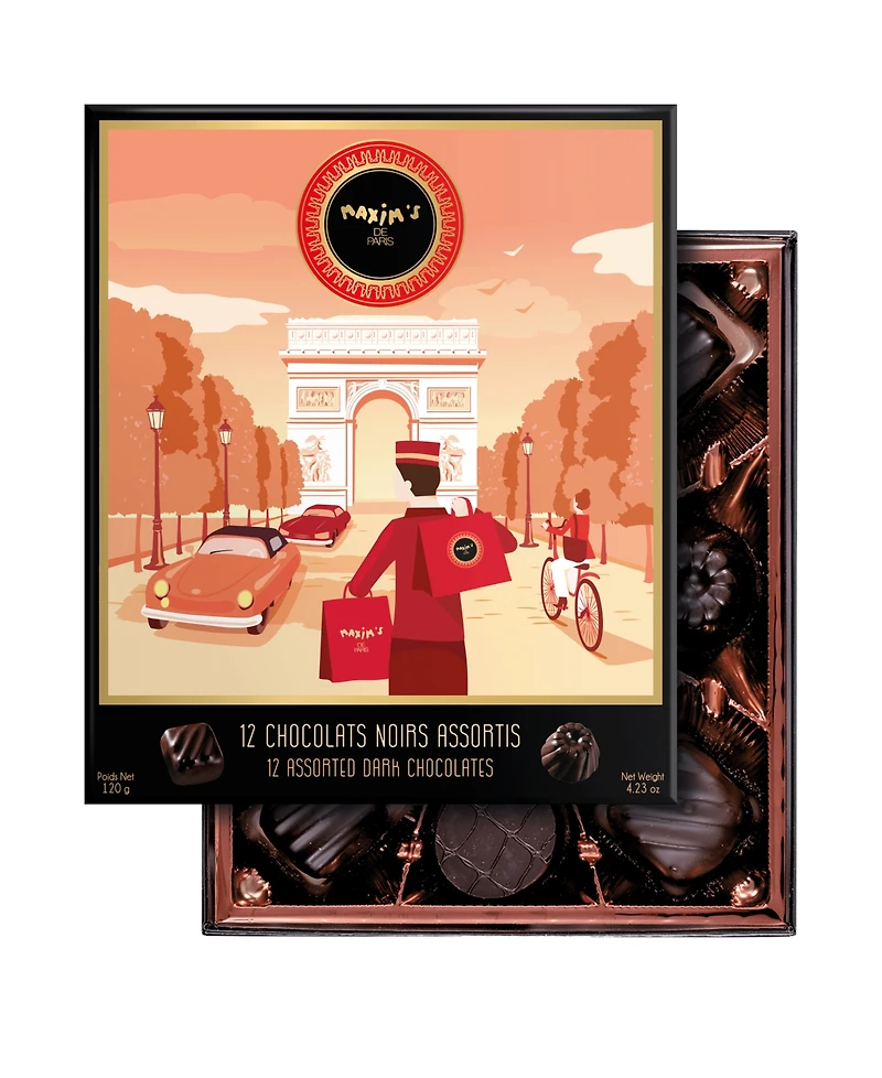 Maxim's De Paris Holiday Milk Chocolate Connoisseurs Box, 12 Pieces