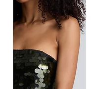 Kenneth Cole Women's Strapless Paillette Sequin Sheath Dress