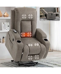 Clihome Infinite Position Single Motor Up to 350 Lbs Power Lift Recliner Chair for Elderly Heavy Duty Motion Mechanism with 8 Point Vibration Massage