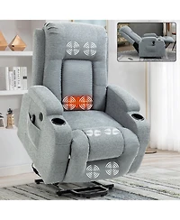 Clihome Infinite Position Single Motor Up to 350 Lbs Power Lift Recliner Chair for Elderly Heavy Duty Motion Mechanism with 8 Point Vibration Massage