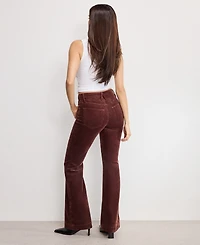 Good American Women's Flare Corduroy Mid-Rise Pants