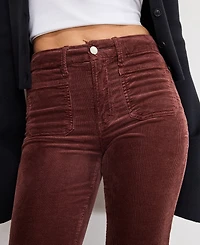 Good American Women's Flare Corduroy Mid-Rise Pants