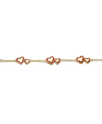 GiGiGirl 14K Gold Plated with Red Enamel Heart Bracelet