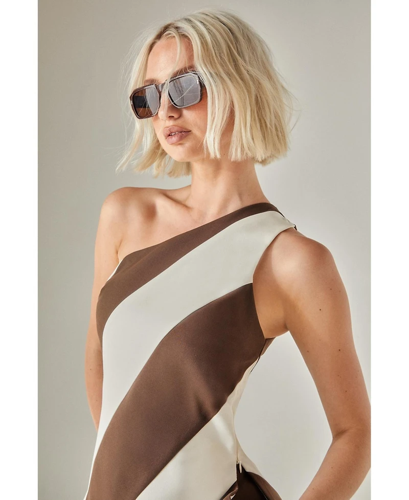 Nasty Gal Women's Stripe Tailored One Shoulder Top