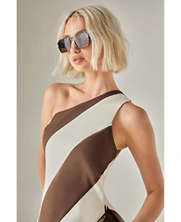 Nasty Gal Women's Stripe Tailored One Shoulder Top