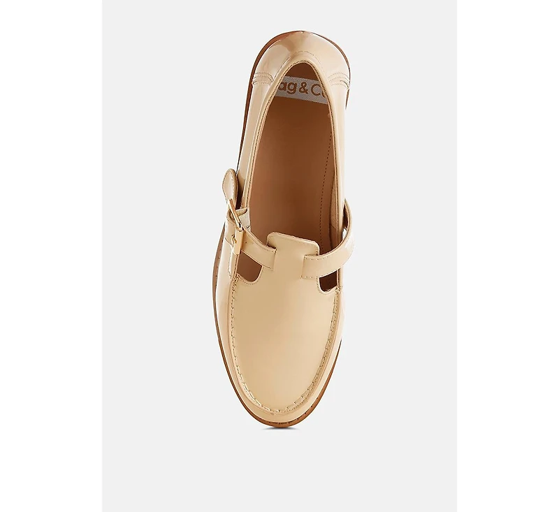 Swenson Patent Pleather Mary Jane Loafers Women