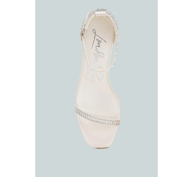 Ronan Rhinestones Embellished Block Sandals Women
