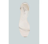 Ronan Rhinestones Embellished Block Sandals Women