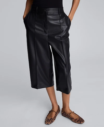 Kenneth Cole Women's High Rise Pintuck Cropped Capris Pants