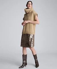 Kenneth Cole Women's Sleeveless Detachable Scarf Sweater