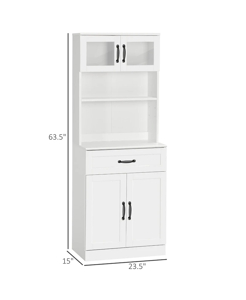 Heavy-Duty Kitchen Storage Cabinet with Adjustable Shelves for Utensils and Pantry
