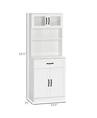 Heavy-Duty Kitchen Storage Cabinet with Adjustable Shelves for Utensils and Pantry