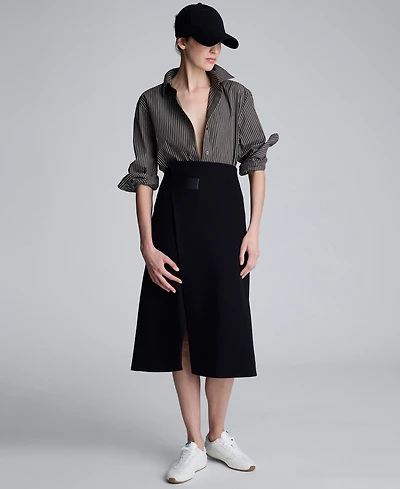 Kenneth Cole Women's Center Front Slit Midi Skirt