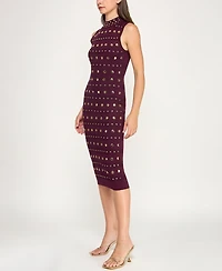 Invitee Juniors' Mock Neck Studded Sweater Dress