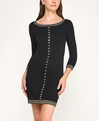 Invitee Juniors' 3/4-Sleeve Crewneck Sweater Dress
