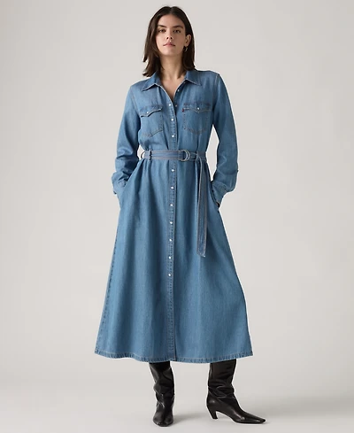 Levi's Women's Quincey Long Sleeve Midi Dress