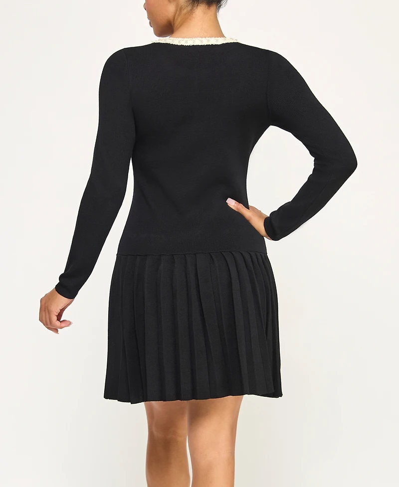 Invitee Juniors' Long Sleeve Crew Neck Sweater Dress