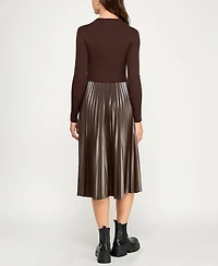 Invitee Juniors' Mock Neck Sweater Midi Dress