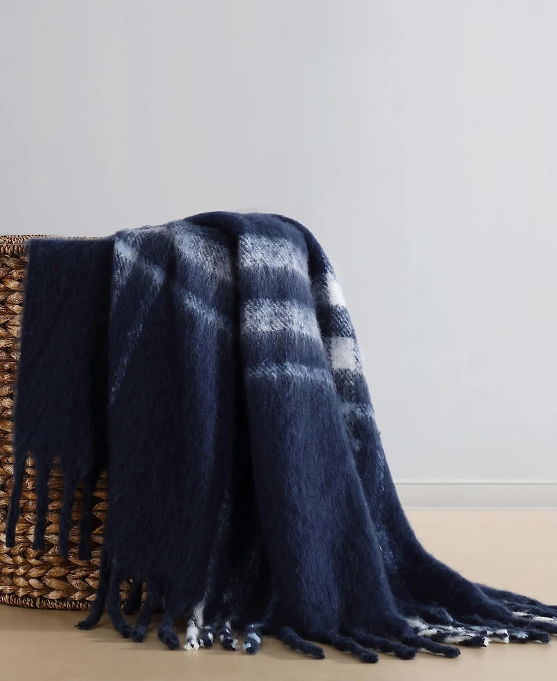 Nautica Ryan Cove Plaid Faux Mohair Throw, 60" x 50"