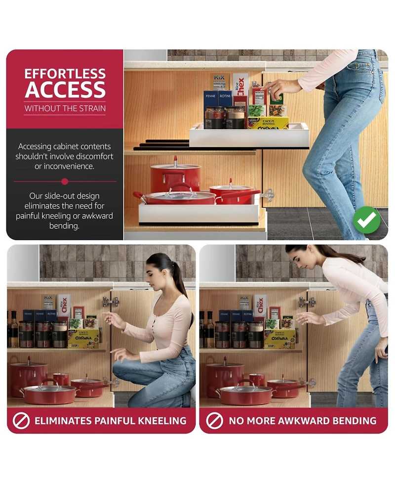 Sorbus 2 Pack Pull-Out Sliding Storage Rack for Kitchen & Bathroom