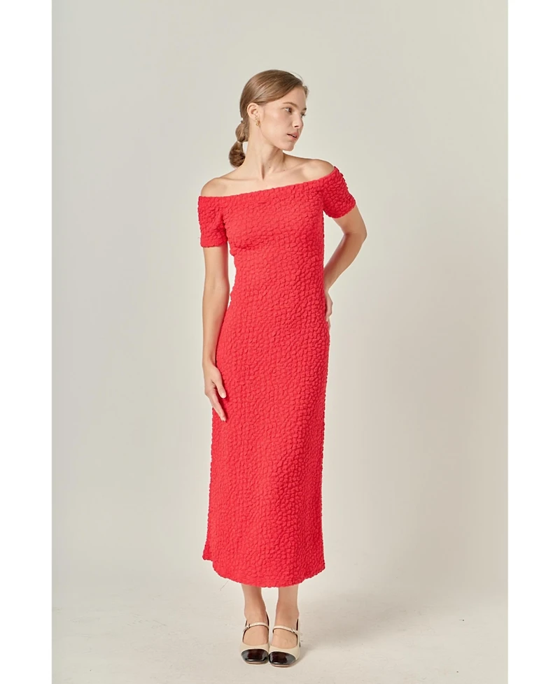 English Factory Women's Textured Midi Dress