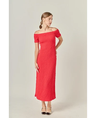 English Factory Women's Textured Midi Dress