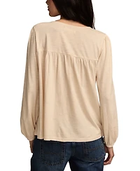 Lucky Brand Women's Embroidered Long Sleeve Top