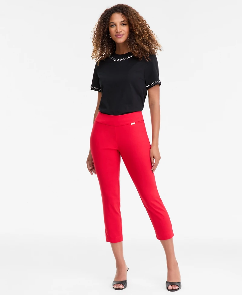 I.n.c. International Concepts Women's Tummy-Control Pull-On Capri Pants, Created for Macy's