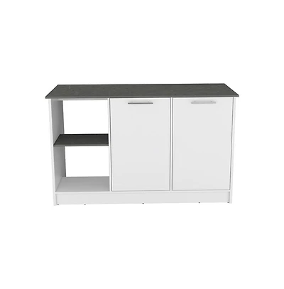 We Have Furniture Kitchen Island Padua, Kitchen, White / Onyx