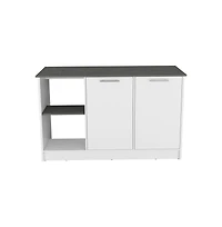 We Have Furniture Kitchen Island Padua, Kitchen, White / Onyx
