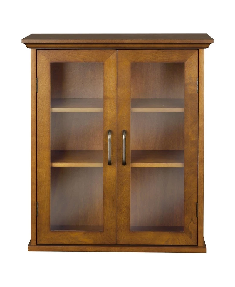 Slickblue Bathroom Wall Cabinet with Glass 2 Doors and Interior Shelves for Storage